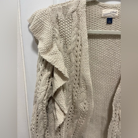 Universal Thread Cream Cardigan with Ruffle Accents - Picture 3 of 6